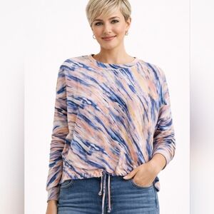 Tahari Sweatshirt Tie Long Sleeve XS‎